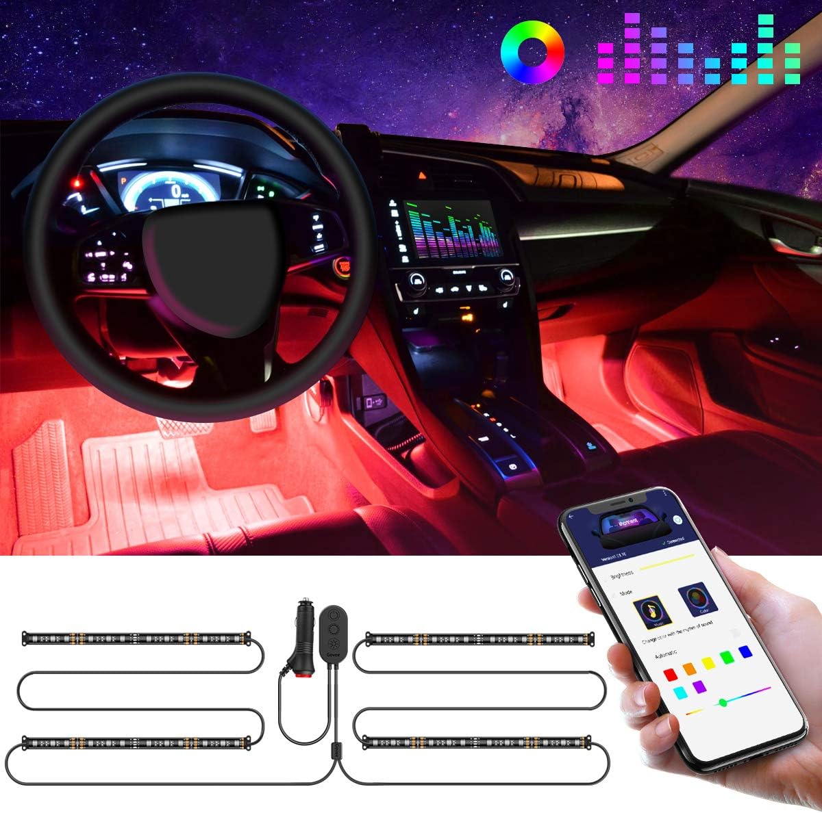 LED Innenbeleuchtung für Auto mit Musik Synchronisation als Geschenkidee