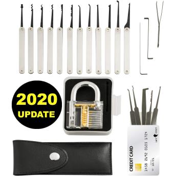 Lockpicking-Set mit transparentem Vorhängeschloss & Dietrich