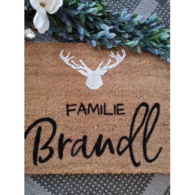 Personalisierte Fußmatte „white deer“