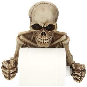 Toilettenpapierhalter Totenkopf Skelett Schädel Skull WC Papier Halter Halloween